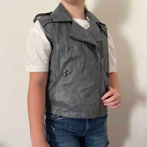 Faux Leather Biker Vest